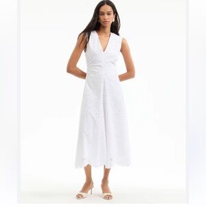 Veronica Beard Aven white eyelet midi dress 8 and 10 available